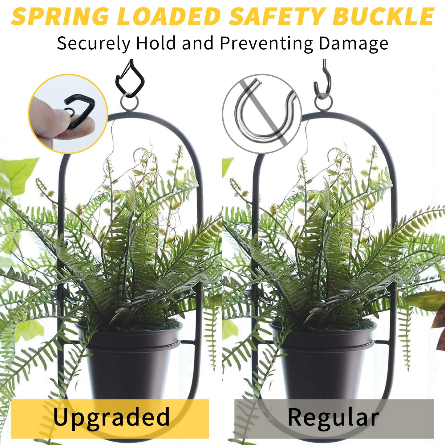 30 PCS Cup Screw-in Hanger Hooks with Safety Buckle, Windproof Screw Hooks Perfect for Hanging Outdoor String Lights, Plants, and Patio Lights,for Ceiling and Wall Mount, 2.2 Inches in White