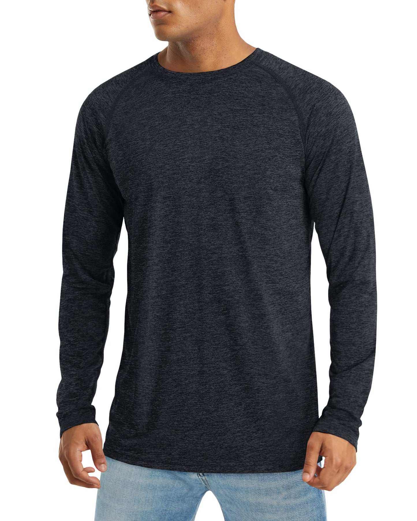 MAGCOMSEN Men's Long Sleeve Shirt Quick Dry UPF 50+ Sun Protection Lightweight T-Shirt Athletic Workout Fishing Tee