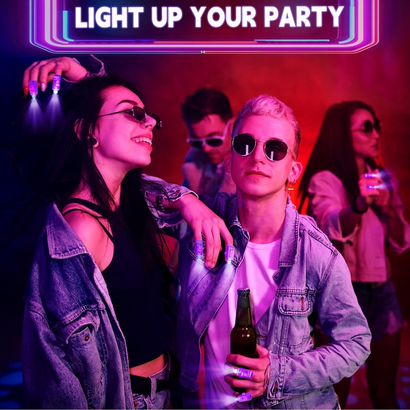 Finger Lights for Kids, 50Pcs Purple Finger Flashights Glow in the Dark Party Favors Bulk, Led Light Up Finger Light for Easter Back to School Classroom Prizes Halloween Trick or Treating Goodie Bags