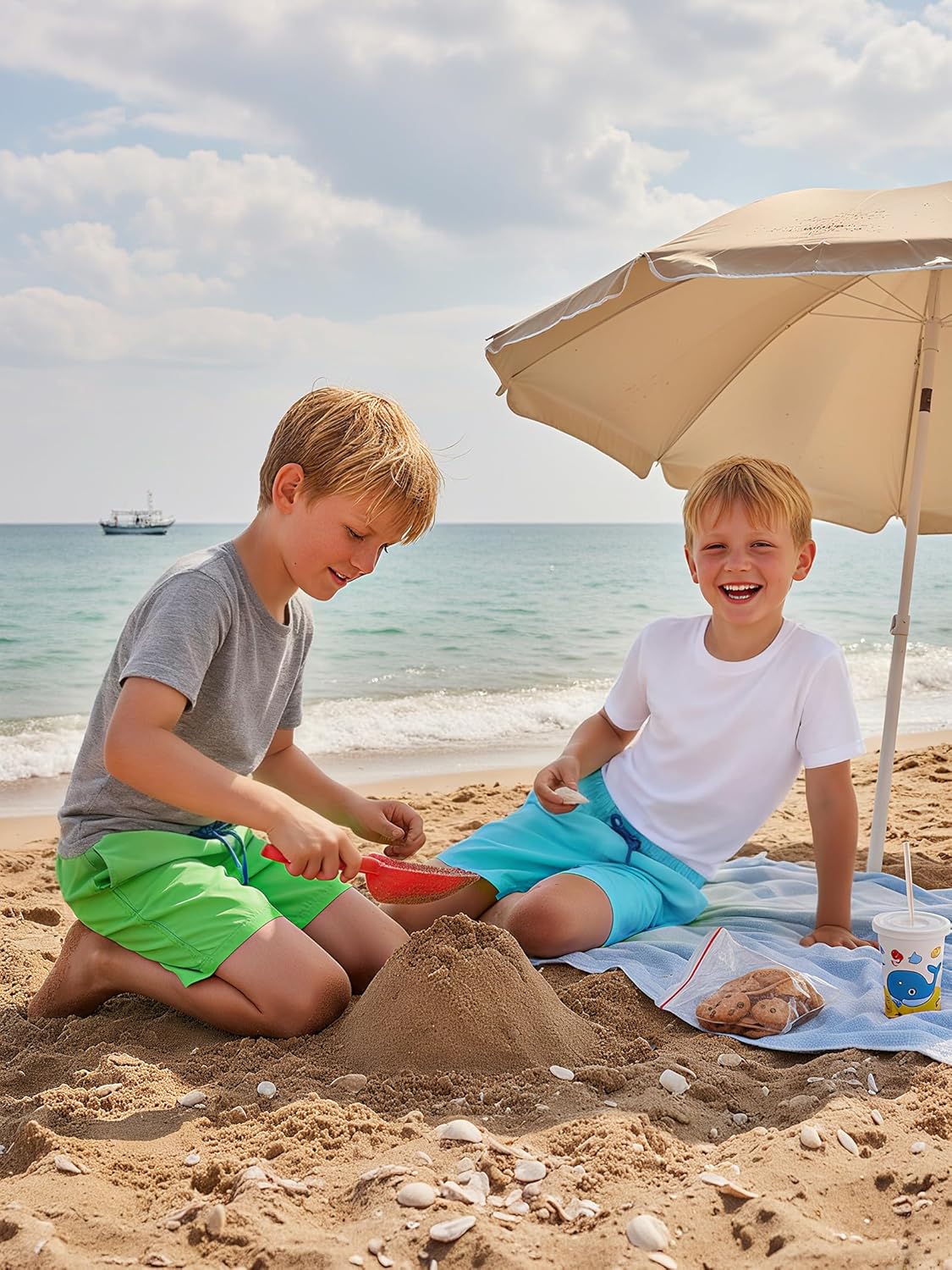Regine Switzerland Boys Swim Trunks - Fun Beach Board Shorts for Ages 5-14