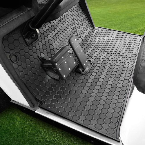 EZGO TXT Golf Cart Floor Mat, Upgrade Full Coverage Liner Mat Replacement Install Easily Thick Rubber Anti-Slip, Fit EZGO TXT (1994+), EX1 (2020), Valor, Cushman Workhorse&Express S4 Black Trim
