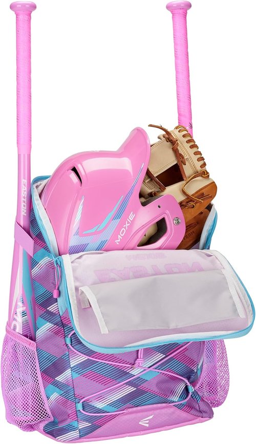 Easton MOXIE Backpack Equipment Bag - Versatile Baseball/Softball Gear for T-Ball, Rec & Travel - Multiple Styles