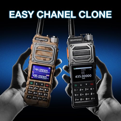 BAOFENG UV-25 PLUS 10W GPS Ham Radio Handheld, Long Range Two Way Radio AM FM NOAA Receiver with 5200mAh Battery USB-C Port, 2" Screen, 1000CH, Fall Detection Alert, Tactical Walkie Talkie for Outdoor