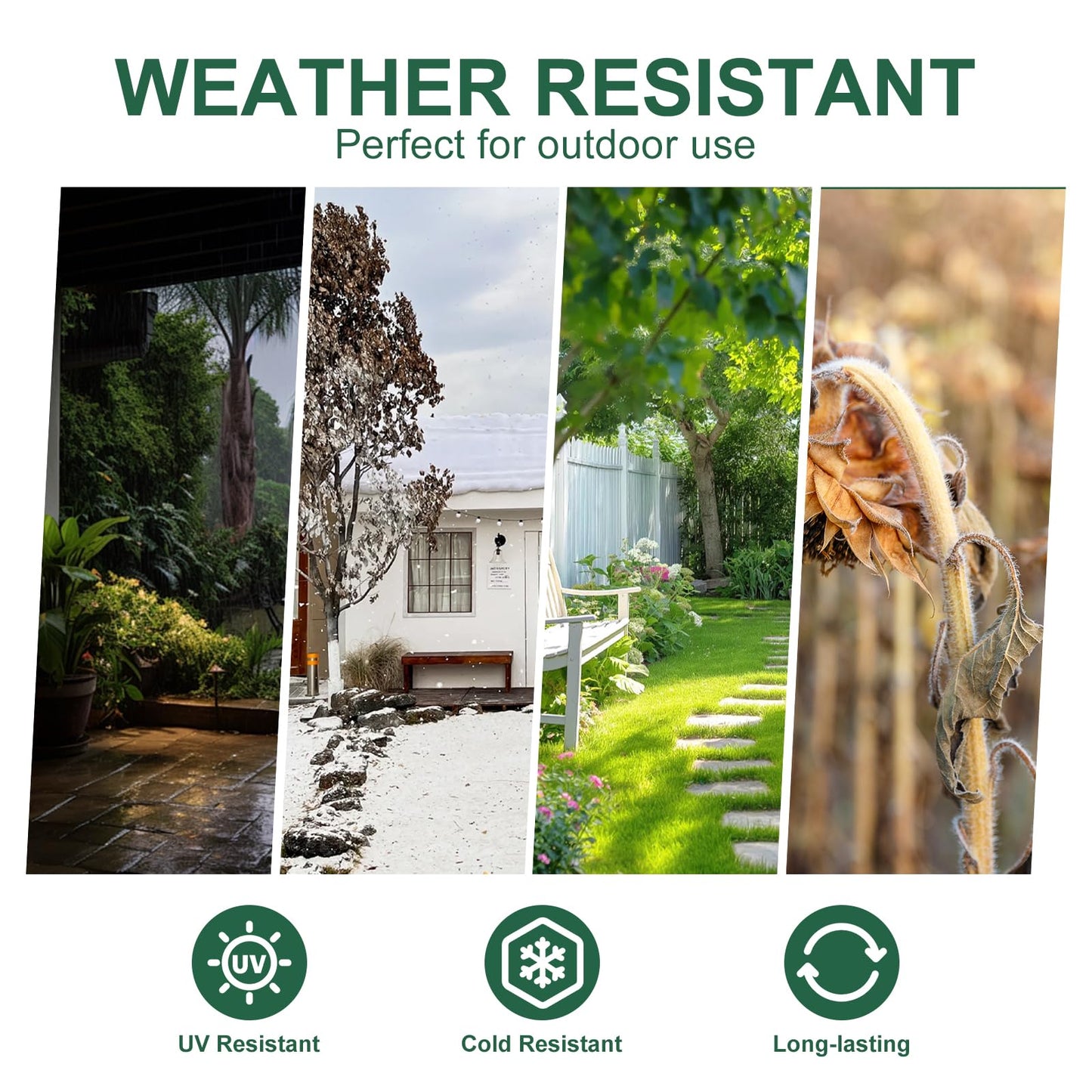 Green Zip Ties 4", 1000 Pack, Cable Ties UV Resistant, Wire Ties 18 lbs Tensile Strength for Garden, Plants, Fence, Holiday Lights, Yakobela