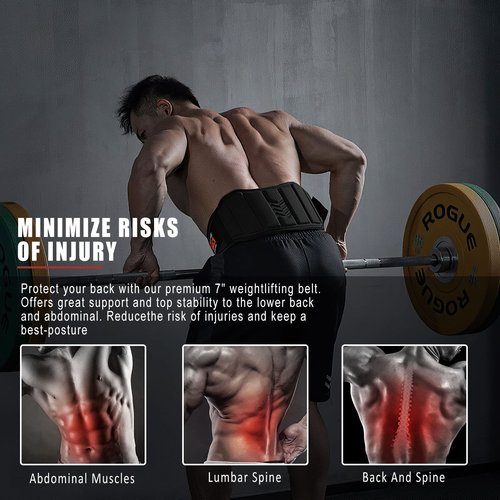 Weight Lifting Belt for Men & Women, Gym Belt for Workout, Weightlifting, Powerlifting, Squat and Deadlift, Comfortable Lumbar & Back Support (M (32-37inches）)