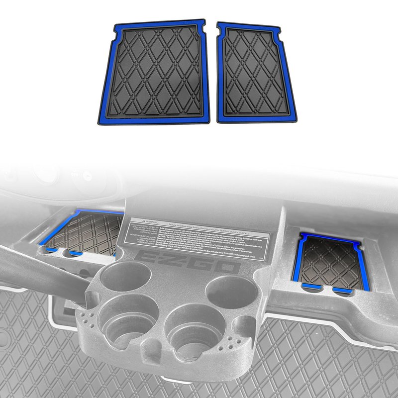 Xtreme MATS Dash Mat Compatible with EZGO RXV Golf Carts - Double Diamond Rubber Liner for GolfCar Cubbys and Dashes - Fits RXV Factory Dash - Golf Cart Accessory (All Black Trim, EZGO RXV)