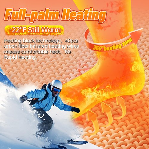 Heated Socks for Men & Women - APP-Controlled Electric Socks with 6000mAh Rechargeable Battery, 10s Fast Heating, 5-Temp Levels, Up to 17H Warmth, Washable Foot Warmers for Hunting, Hiking, Camping