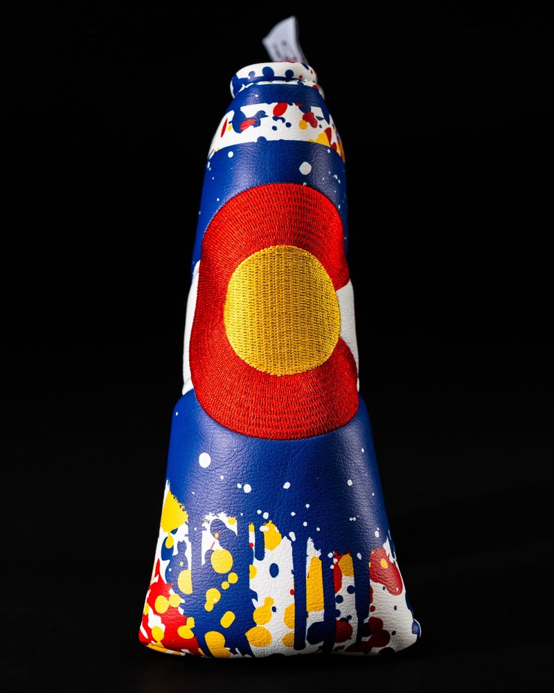 Pins & Aces Colorado Tribute Premium Golf Club Head Cover - Premium, Hand-Made Leather Headcover - CO Flag Styled, Tour Quality Golf Club Cover - Style & Customize Your Golf Bag (Blade)
