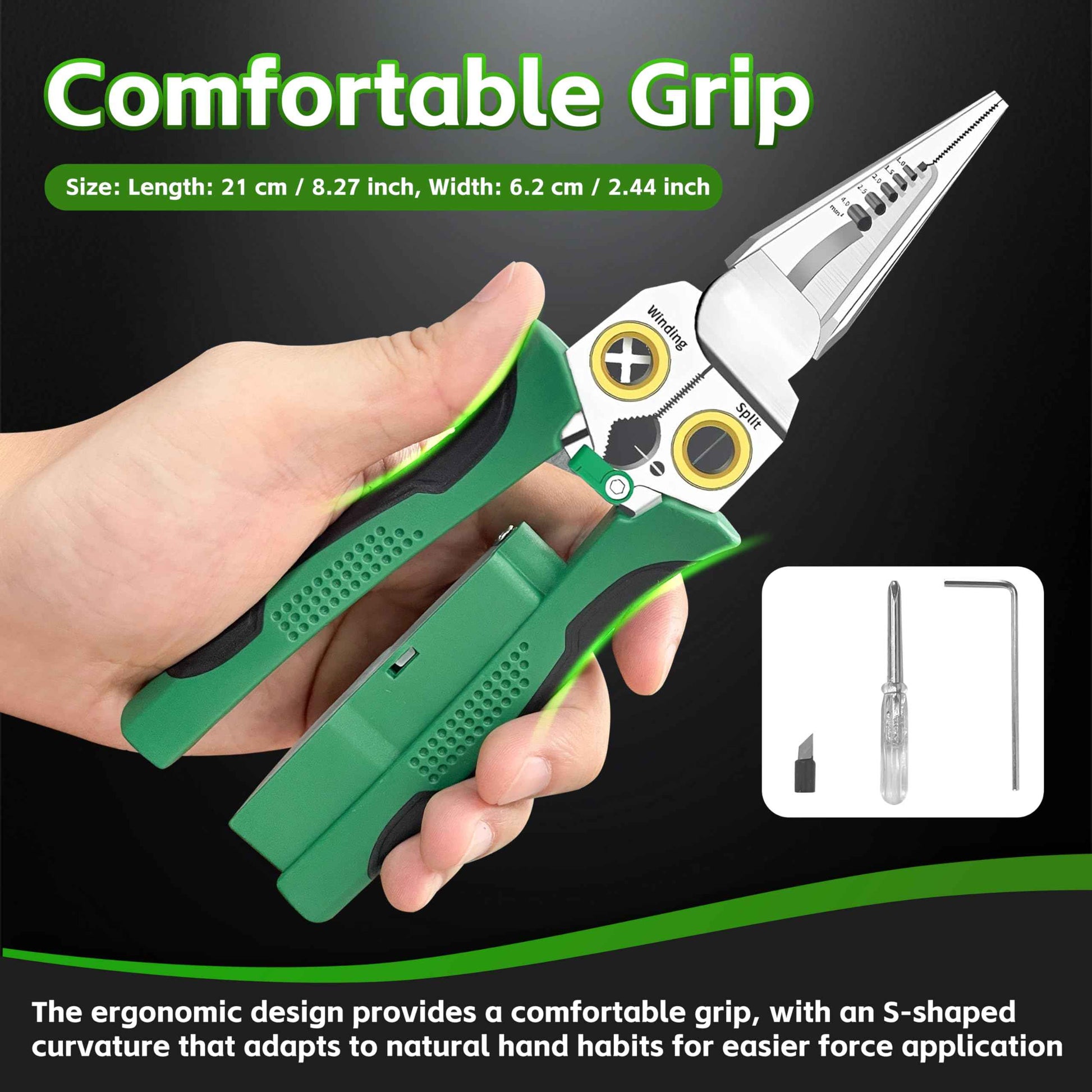 8 in 1 Wire Stripper with Voltage Tester, Pinzas Para Electricista, Electric Pliers, Multi-function Electric Wire Stripping Tool for Cutting and Pulling Pliers, Electrician Repair Tool