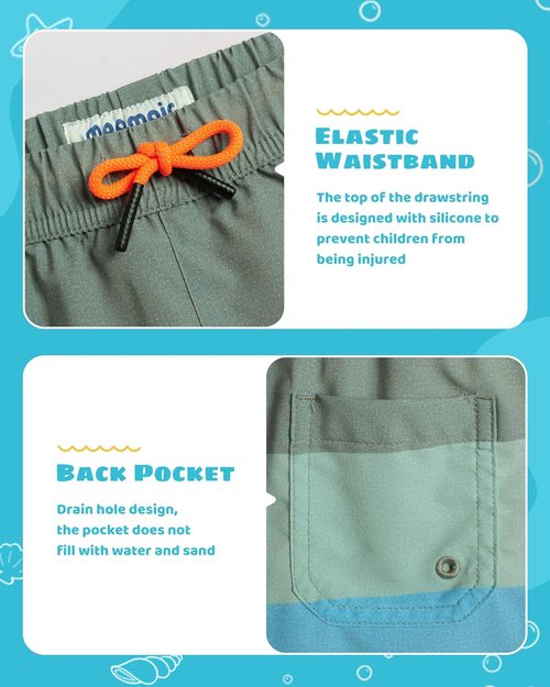 Maamgic Boys Swim Trunks - Compression Liner Toddler Stretch Swim Shorts for Comfort