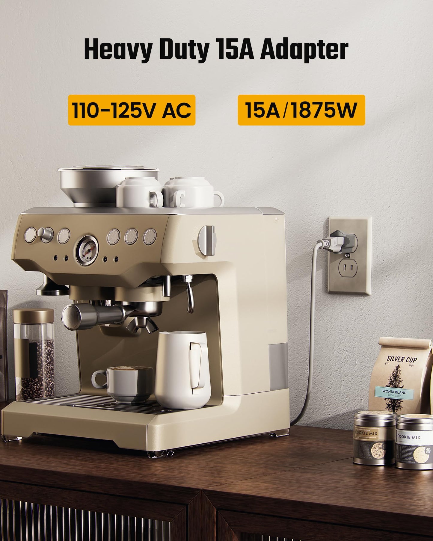 2 Prong to 3 Prong Outlet Adapter, SUPERDANNY ETL Listed 3-2 Prong Adapter, Fire-Retardant (392℉) PBT Material, Heavy Duty Wall Plug Adapter for Old Homes, Travel to Japan, Gray, 6-Pack