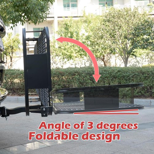 Fouwick Folding Trailer Hitch Mount Cargo Carrier - 500LBS Capacity, 60"x20"x6", Powder Coated Luggage Rack