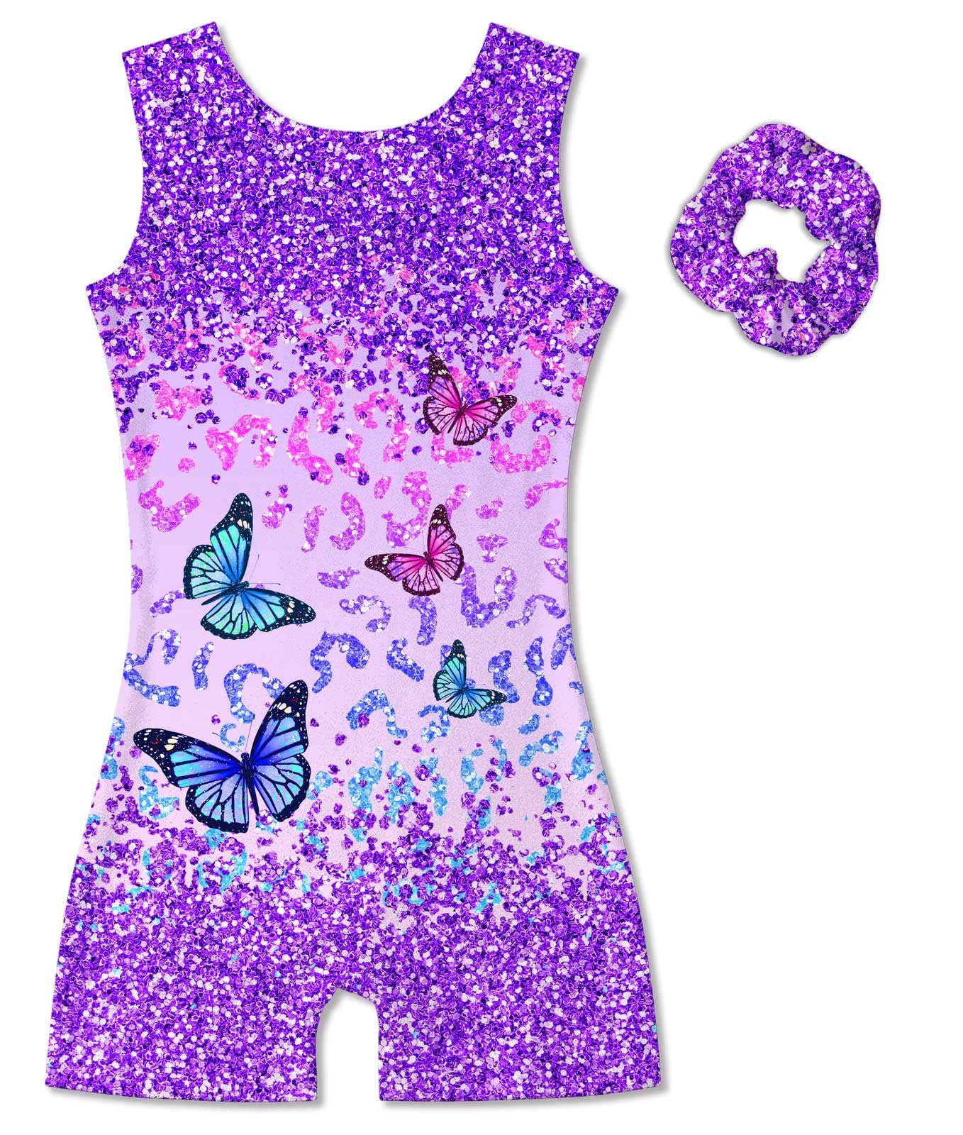 Vogseek Gymnastics Leotards for Girls Butterflyss Unitards Purple Size 10