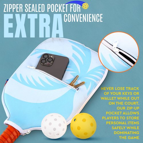 Roo Pickleball Paddle Cover - Blend of Style and Protection | Neoprene Paddle Covers | Pickleball Accessories