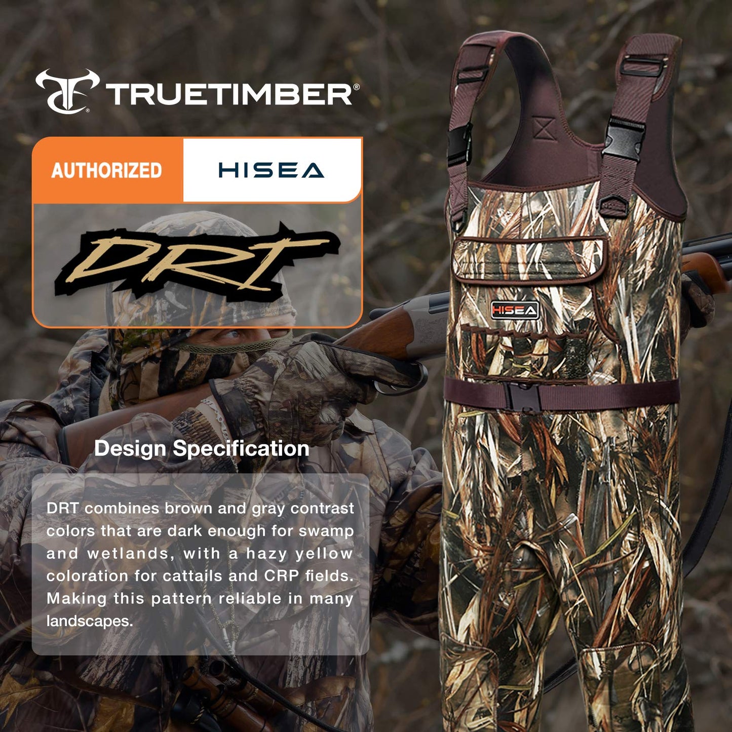 HISEA Chest Waders for Men Neoprene Hunting Wader Waterproof Bootfoot Wader