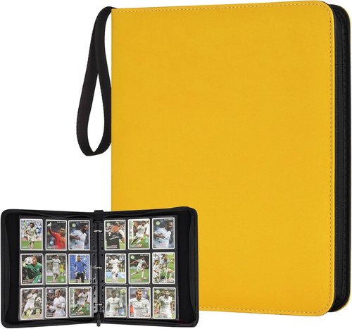 GERMUN 9 Pocket Card Binder - Premium Zip Trading Card Album for MTG, TCG & Sports Cards | Yellow
