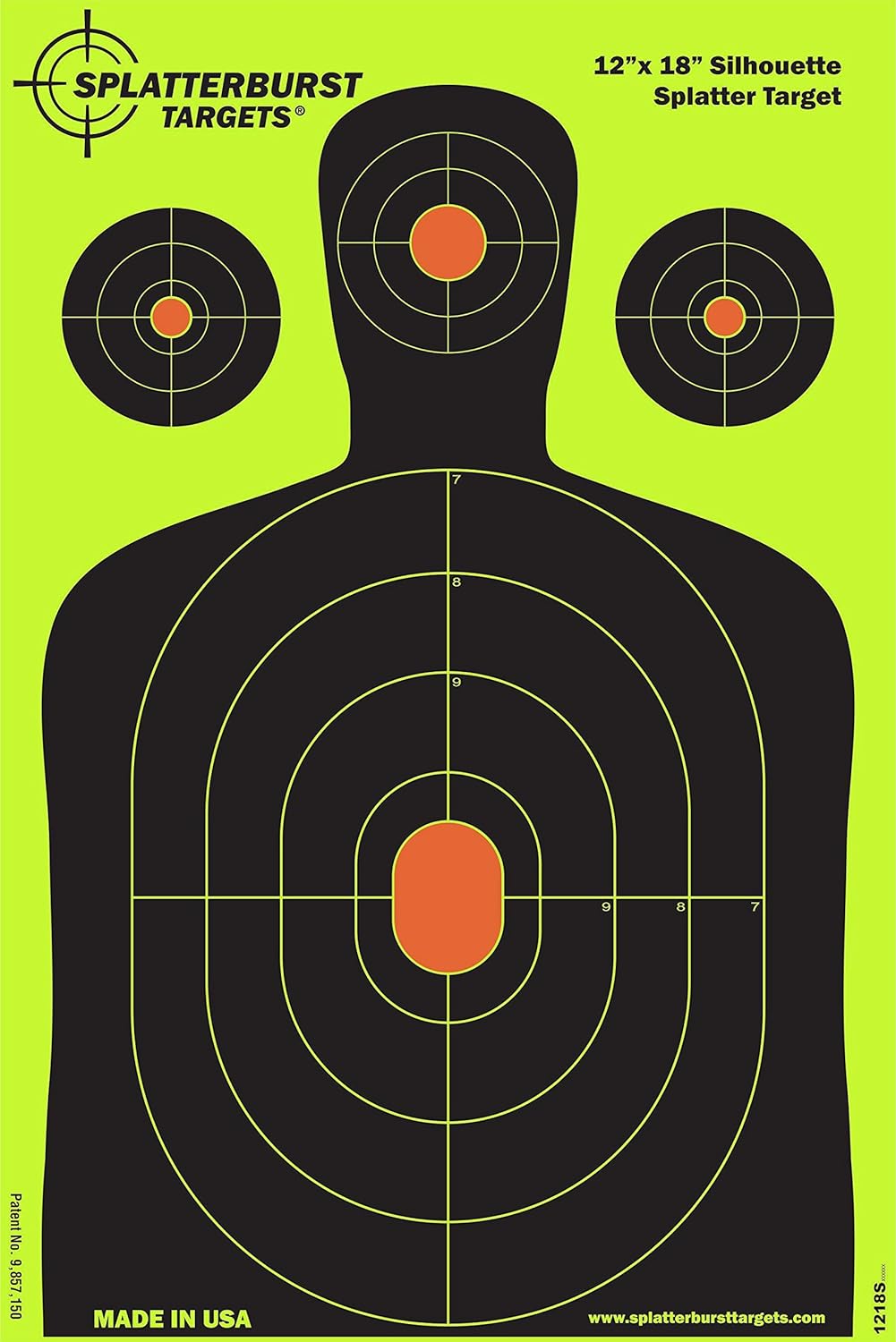Splatterburst Targets - Silhouette Shooting Targets | 12x18 Inch Bright Fluorescent Yellow for Easy Shot Visibility