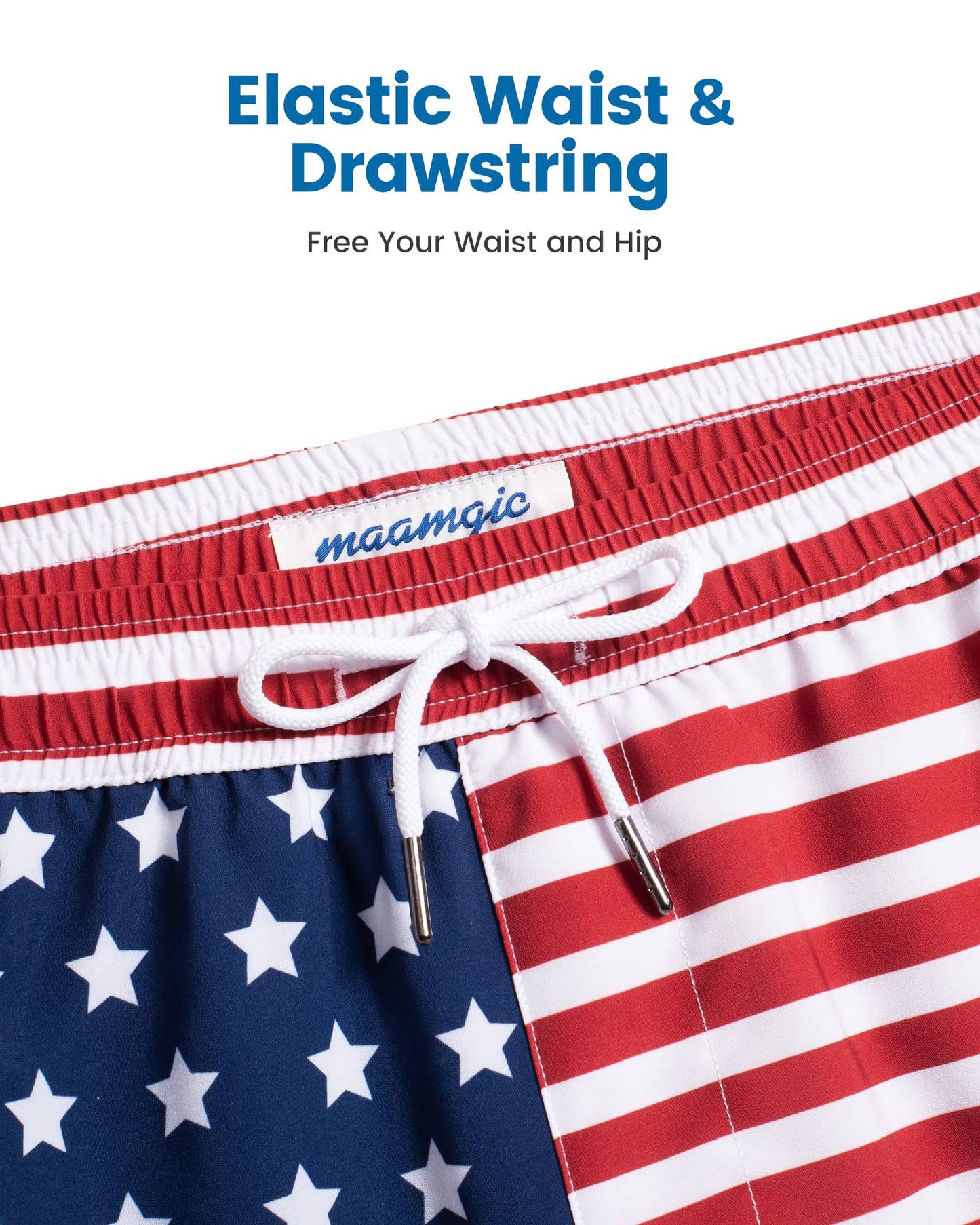 maamgic 2 in 1 Mens Swim Trunks 7 Inch Swim Shorts Swim Suits Board Shorts