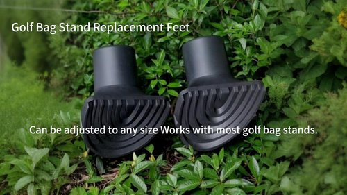 HHR Upgraded Version Golf Bag Holder Replacement Foot Accessories Rubber Feet Golf Bag Holder Black 2 Pieces