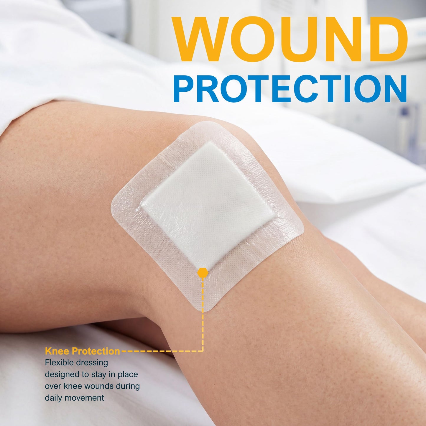 MED PRIDE Waterproof Foam Composite Dressing Pads for Shower, Sterile, for Pressure Ulcers, Post-Op Injuries (6x6 Inch (Pack of 10))