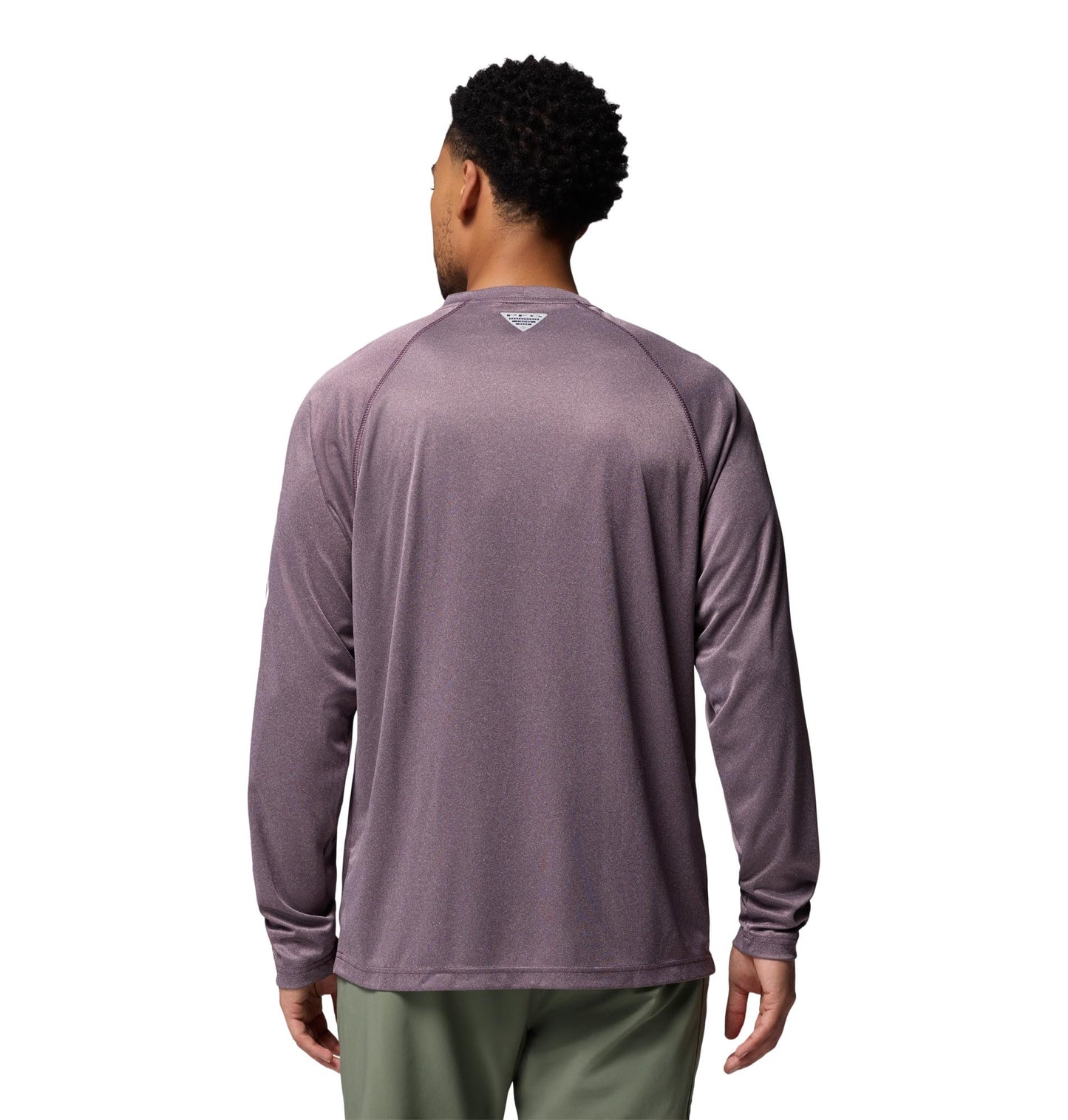 Columbia Men's PFG Terminal Tackle Long Sleeve Fishing Shirt, Dusty Purple Heather/Cool Grey Logo, Medium