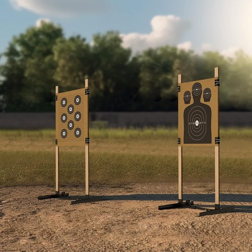 KNINE OUTDOORS Shooting Target Stand - Durable Adjustable Base for Paper Targets | H Shape, 2 Pack