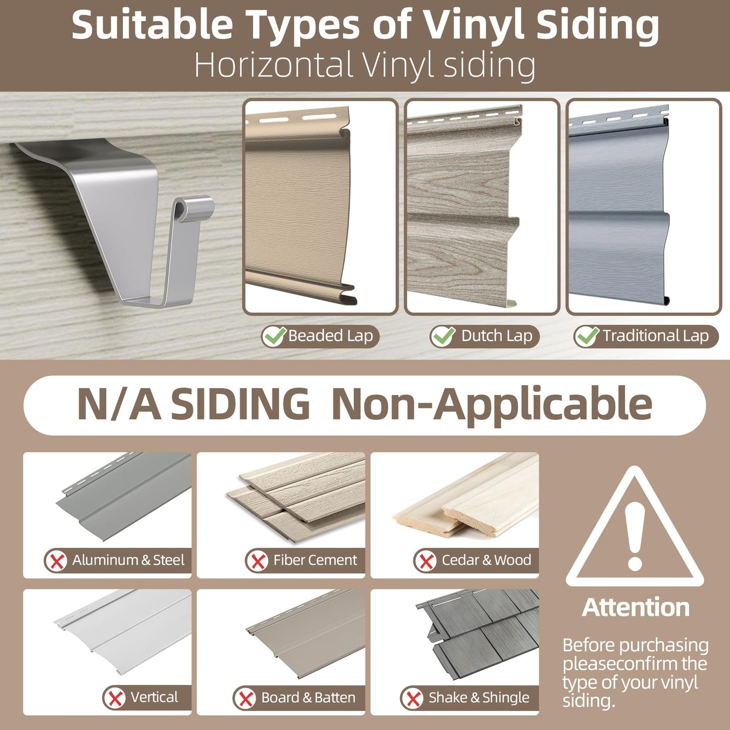 Goabroa Vinyl Siding Hooks, (30 Pack) Heavy Duty Hooks for Vinyl Siding to Hang Things, Outdoor Light Clips for String Lights and Front Porch Decor