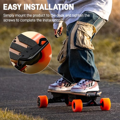 YIBEICO Skateboard Handle for Meepo Exway Isinwheel, All Stainless Steel Ant-Rust Durable Skateboard Carry Handle with Four Holes Longboard Widened Carrier Grip Board Accessories