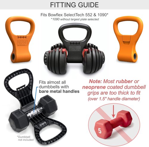 KETTLE GRYP - Original Dumbbell Grip Handle Converts Dumbbells to Kettlebells - Made in the USA