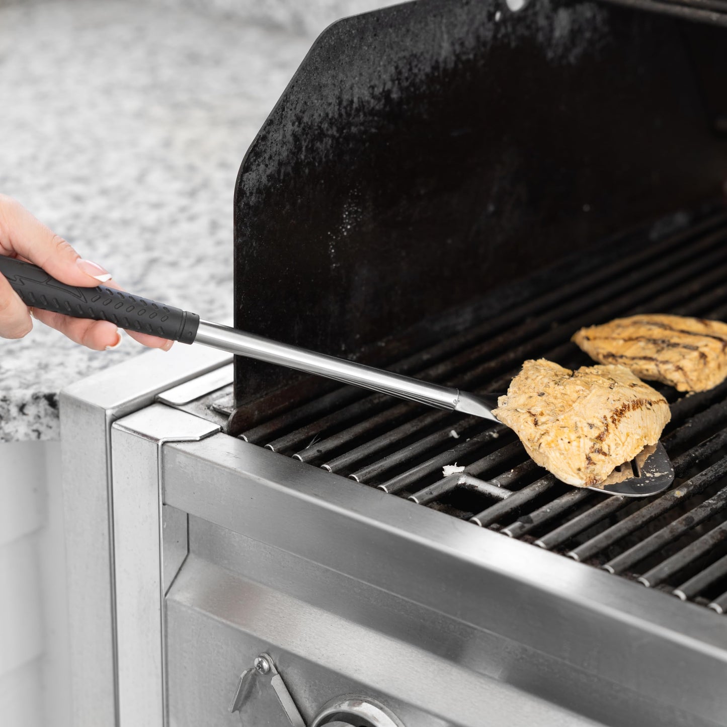 Outset Stainless Steel Golf Club Grill Tool Set, Includes Tool Golf Bag, Spatula, BBQ Fork, and Tongs