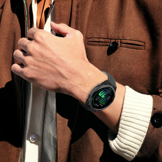 Slim Leather Watch Bands Compatible with Garmin Forerunner 570 42mm/Vivoactive 6/5/3/Venu Sq 2/Venu Sq/Forerunner 165,20mm Wristband,Replacement Stylish Slim Wristband Strap for Women Men Black