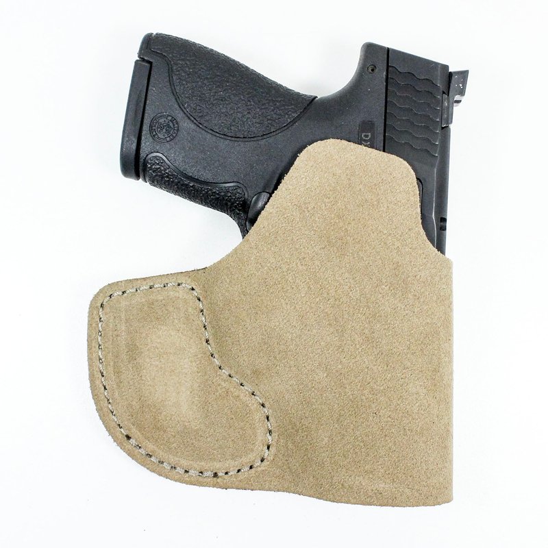 DeSantis Suede Nemesis Pocket Holster - Fits Glock 26, 27; S&W M&P Shield 9/40, 9 Shield Plus; Taurus G3C, G2C, G2S; H&K CC9; Walther PPS, PPS M2 All w/or w/Out Red Dot Sight - Ambidextrous, Natural