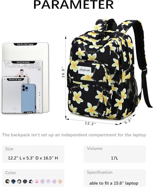 Abshoo Classical Basic Travel Backpack - Water-Resistant Bookbag for School | Versatile Design