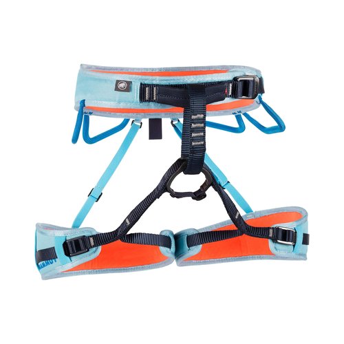 Mammut Ophir 3 Slide Climbing Harness for Women – Adjustable, Lightweight, and Durable Gear for Rock, Gym, and Sport Climbing, Whisper/Dark Gentian, X-Small