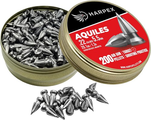 Harpex Aquiles .22 Cal Airgun Pellets - 20.1 Grain Pointed Arrow Head Design for Precision Shooting | 200 Count
