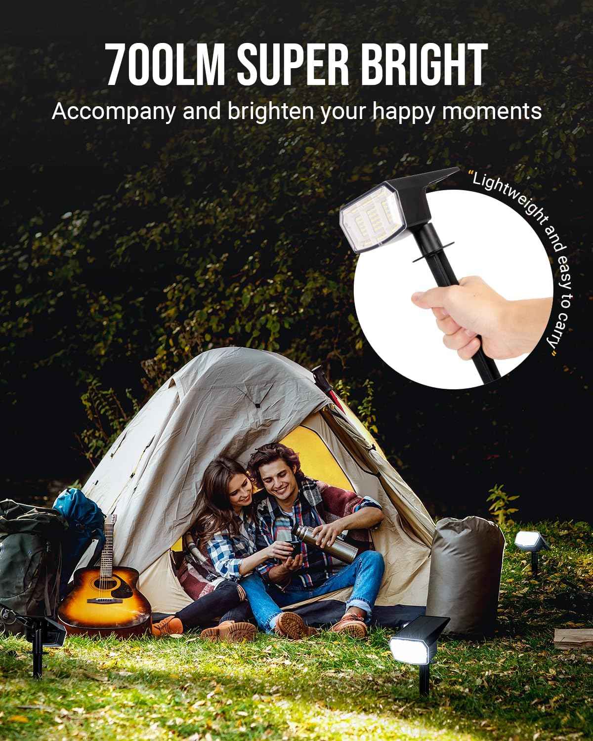 Outdoor Solar Spot Lights - Waterproof 63 LEDs with 3 Modes, IP65 - 4 Pack for Garden & Backyard