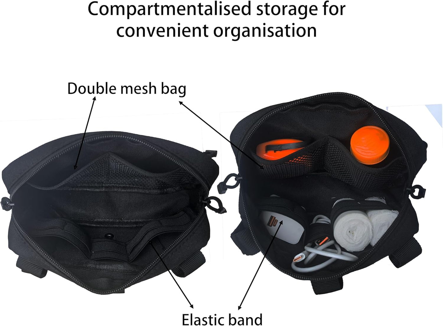 Skiennix Tactical Molle Admin Pouch - Modular EDC Utility Pouch with Map Sleeve & US Flag Patch