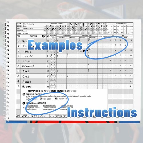 Basketball Scorebook 2026 - 35 Game Scorekeeping Book for Adults & Youth | 8.5" x 11" Stats Tracker