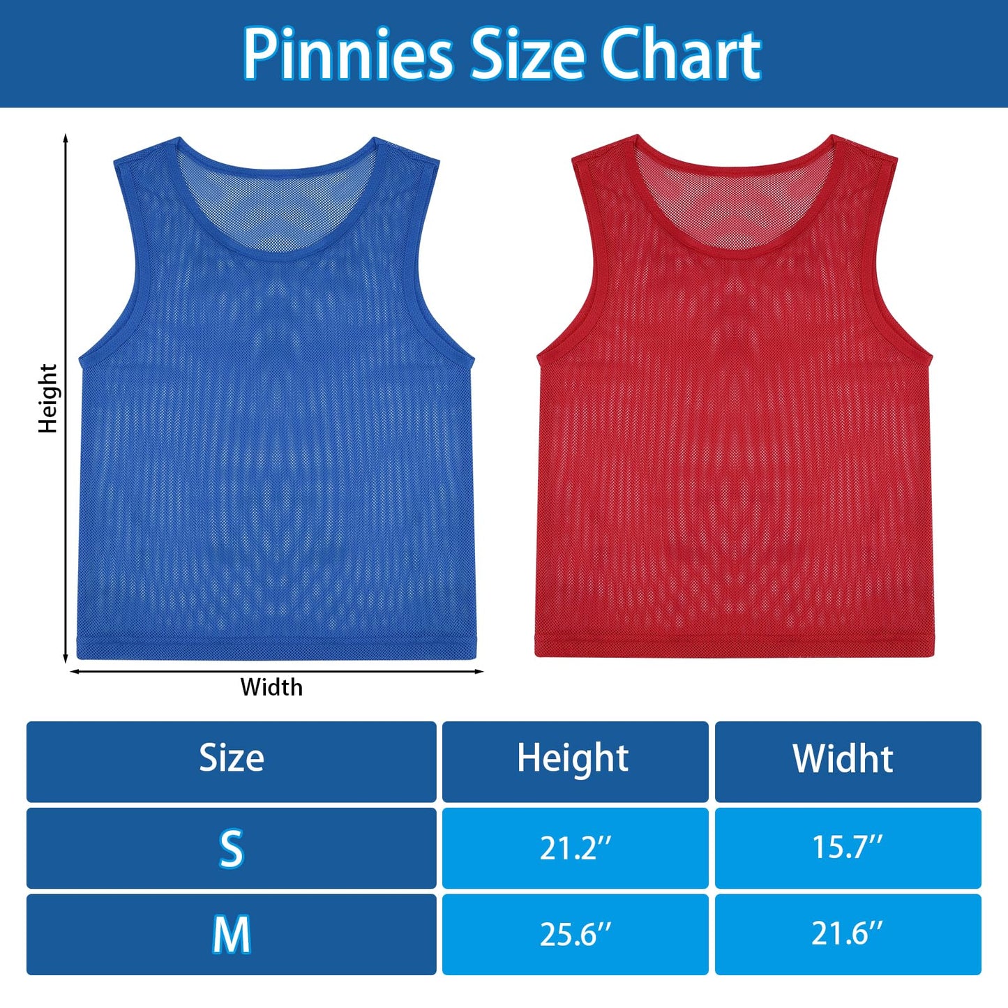 PEASUG 12 Pcs Pinnies, Soccer Pennies for Youth & Adults, Scrimmage Vests