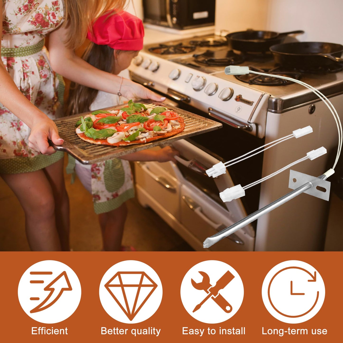 12001656 WB21X5301 Oven Temperature Sensor Replacement Compatible with Whirl-Pool Ken-More G-E Ovens Replaces AP4009009 74004943 PS1570174 12001554 12001656VP 7430P003-60（1 Pack） by TOMOON