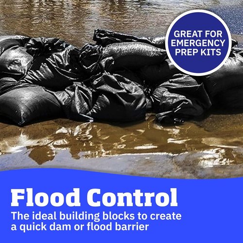 DURASACK Heavy Duty Sand Bags - UV Protected 50 lbs Capacity, 14x26 Inches, Black | Pack of 10