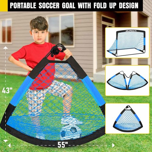 Kids Soccer Goals by [Brand Name] - Portable Pop-Up Soccer Nets Set with Ball & Cones for Backyard Fun