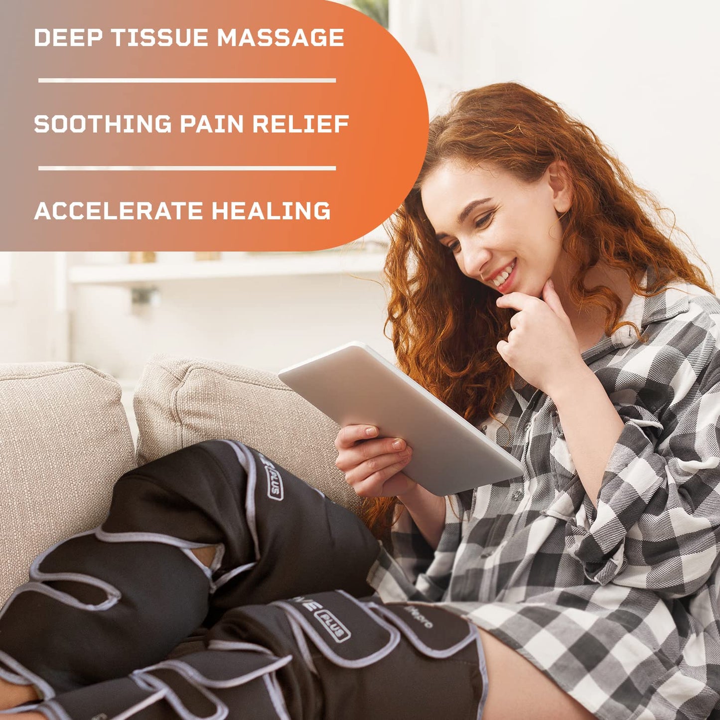 LifePro Leg Massager, Foot and Leg Compression Massage - for Calf and Thigh Circulation with Heat and Compression for Foot & Knee Pain Relief for Soreness and Stiff Joints Recovery Leg Massager