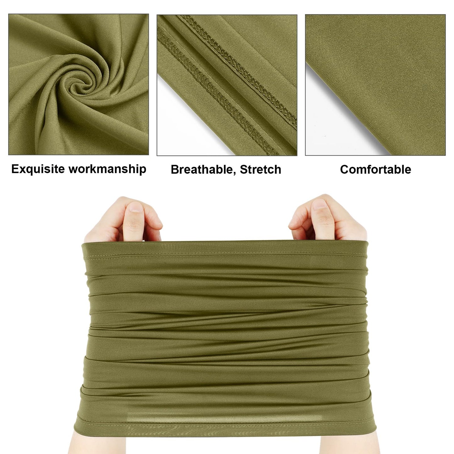 Geyoga Summer UV Protection Cooling Neck Gaiter,Khaki,6 Pcs