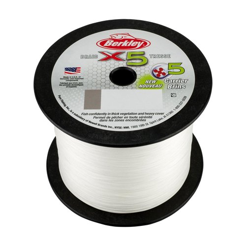 Berkley x5 Braid Superline, Low-Vis Green, 8-Pound Break Strength, 328yd Fishing Line, Suitable for Freshwater and Saltwater Environments