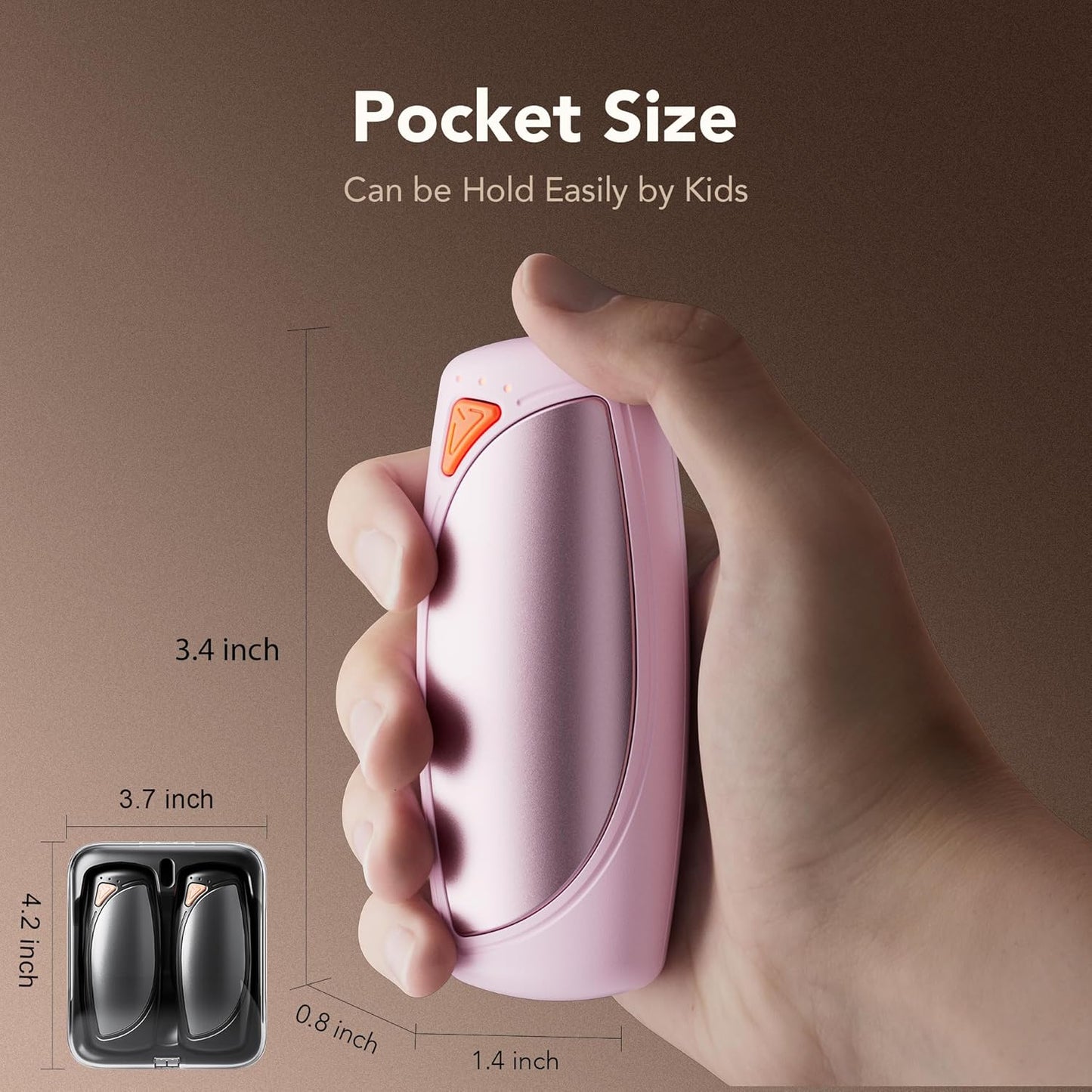 Skiennix Rechargeable Hand Warmers - Double-Sided Heating with AI Charging Case, 14000mAh Battery | Perfect for Camping & Gifts