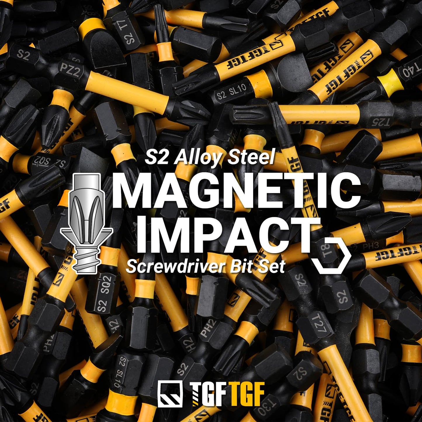 TGFTGF Impact Torx Bit Set 13PCS (TT7-TT40), 2” S2 Steel Security Torx, Tamper Proof Torque Star Bit Set with Magnetic CNC Machined Tips, Impact Screwdriver Bits with Storage Case