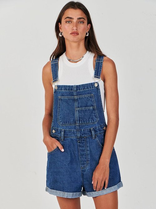 ANRABESS Denim Shorts Overalls for Women - Casual Loose Fit Adjustable Summer Romper | Stylish Jean Shortalls