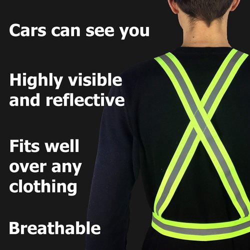 HiVisible | 10 Reflective Safety Straps Hi Vis Strap Vest Safety Suspenders Reflective Running Working Reflective Vest Straps