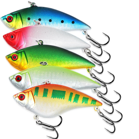 EXAURAFELIS Lipless Crankbait Fishing Lures Fishing Gear Vibration Lures VIB Lure with Treble Hook Swimbait FishingBait Sinking Lure for Bass Trout Walleye Redfish
